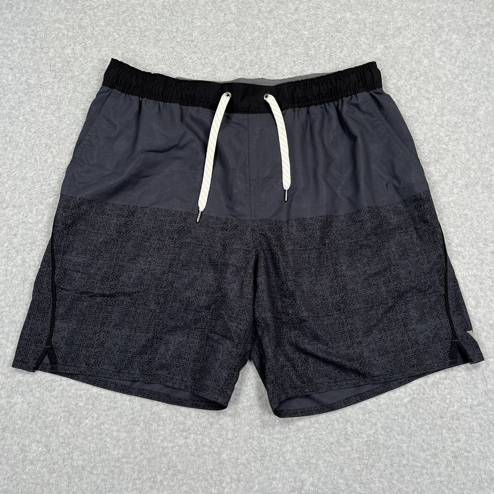 Vuori Trail Shorts Mens Large Gray Patterned Liner Athletic Gym Running V341